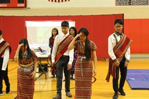 Chin students dancing 